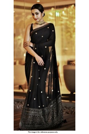 Kollywood Trisha Krishnan Sabyasachi Inspired black saree