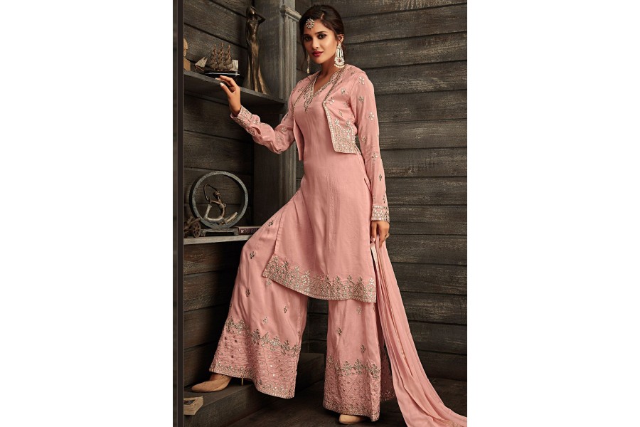 Blue Palazzo style Dress Real Georgette
