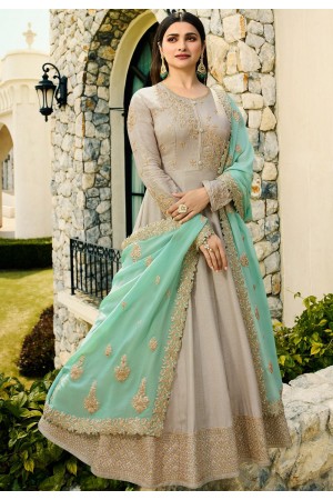 prachi desai grey silk long anarkali suit 10237