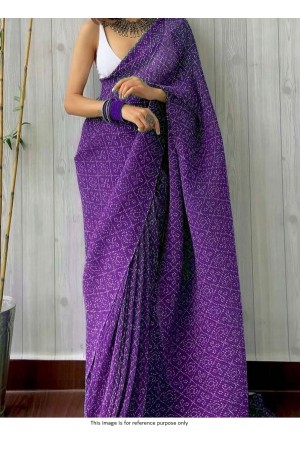 Bollywood model purple crush georgette saree