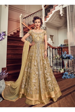 Cream color georgette party wear Lehenga kameez 5802