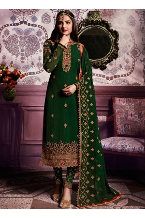 Green color straight cut salwar kameez 10062