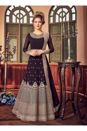 Wine color georgette party wear anarkali 5801