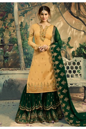 Yellow georgette sharara suit 5046