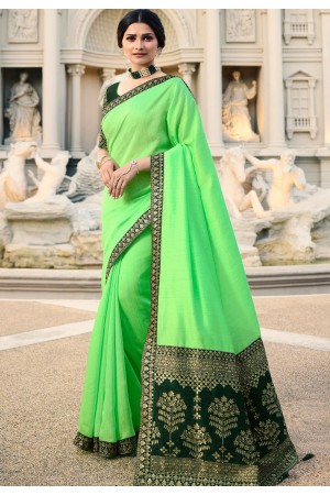 prachi desai light green milano silk saree with blouse 20765