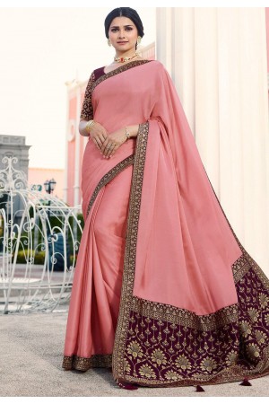 prachi desai pink silk saree with blouse 20762