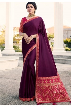 prachi desai purple gold silk saree with blouse 20768