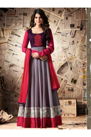 Multi color apple georgette party wear anarkali kameez