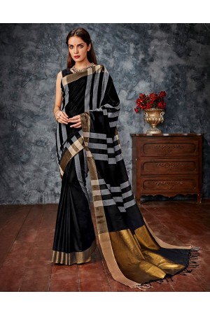 Anusha Black Cotton Saree