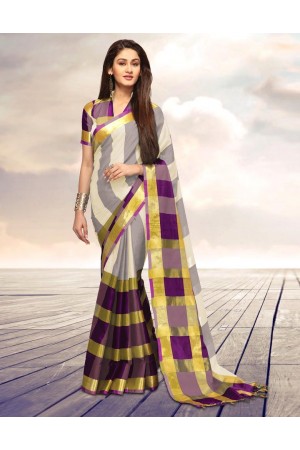 Areesa Creamy Party Wear Cotton Saree