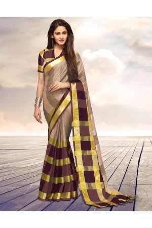 Areesa Fawn Party Wear Cotton Saree