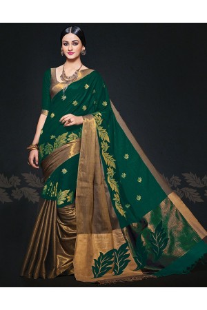 Aryaa August Emerald Designer Wear Cotton Sarees