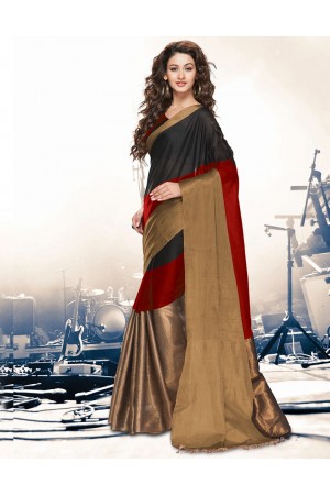 Aryaa Currant Black Party Wear Cotton Saree