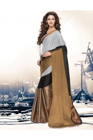 Aryaa Smoky Grey Party Wear Cotton Saree