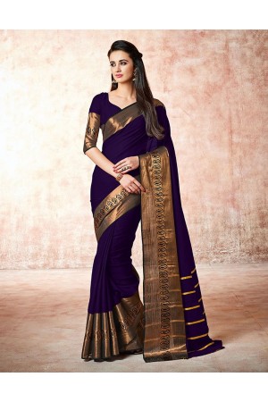 Maarit Claret Violet Cotton Saree