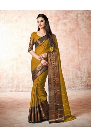 Maarit bay golden Cotton Sarees