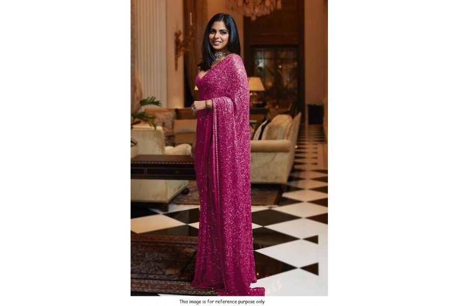 sequin saree isha ambani