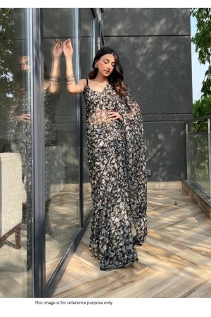 Bollywood heavy military print soft georgette saree