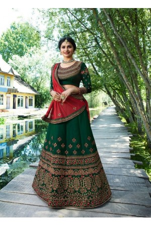 Prachi Desai Green silk wedding wear lehenga choli 19775