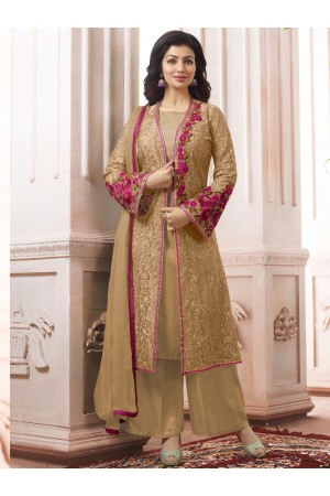 Ayesha Takia Beige color party wear salwar kameez