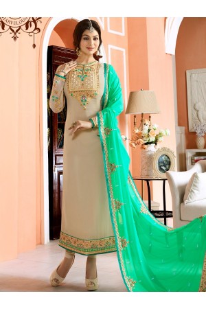 Ayesha Takia dusty and green color party wear salwar kameez