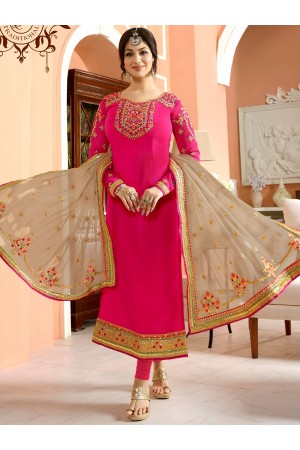 Ayesha Takia Pink and beige color party wear salwar kameez