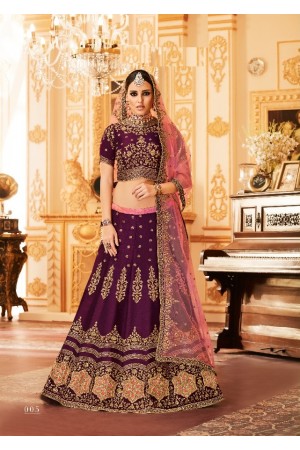 Purple Silk Indian wedding Lehenga choli 005