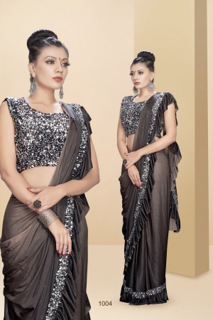 Party wear ruffle saree 1104