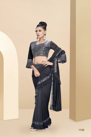 Party wear ruffle saree 1109