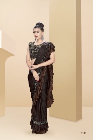 Party wear ruffle saree 1111