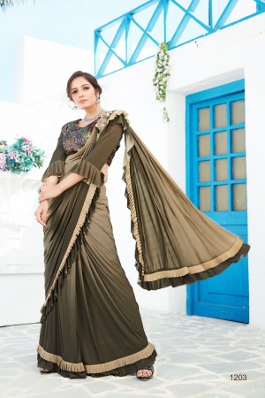 Party wear ruffle saree 1203