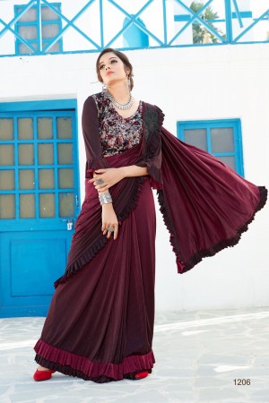 Party wear ruffle saree 1206