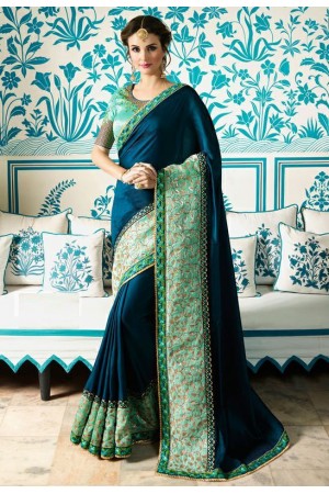 Party wear Designer Sarees Blue Colour 7807