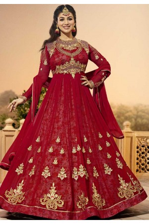 Ayesha Takia Red color georgette party wear Anarkali