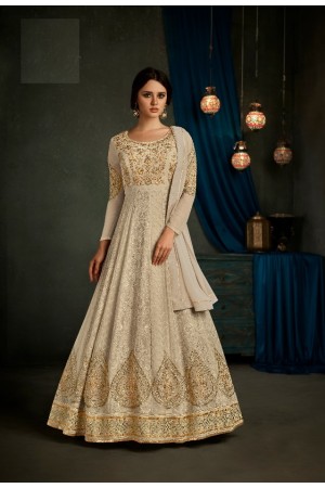 Off White georgette wedding anarkali