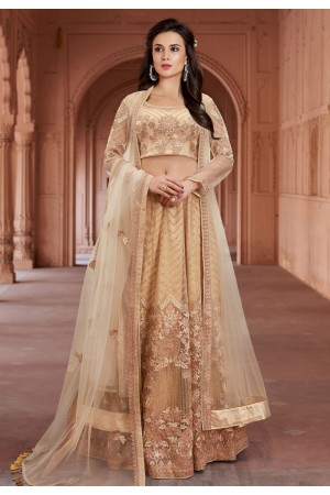 golden net indo western lehenga choli 1628