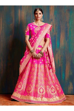 Gajri pure banarasi silk Indian wedding lehenga choli 62001