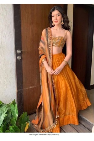 Bollywood Shananya Kapoor inspired Mustard lehenga