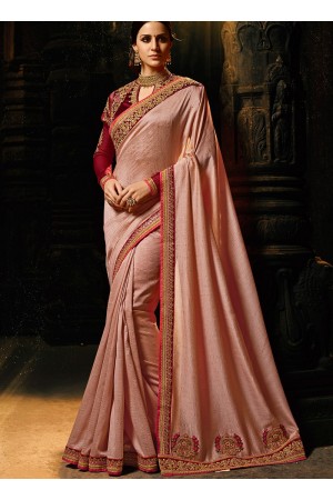 Dusty brown silk Party wear saree