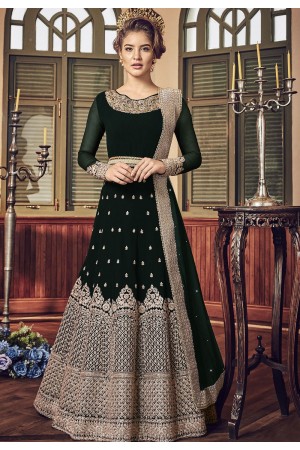 Dark Green Georgette Floor Length Designer Anarkali Suit 5801E