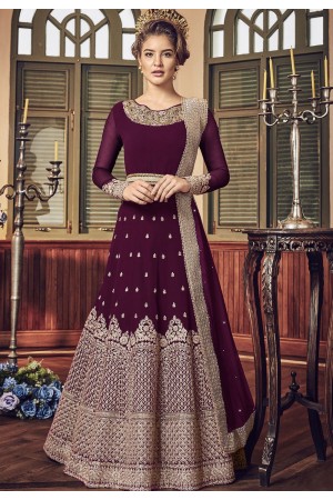 Purple Georgette Floor Length Designer Anarkali Suit 5801F