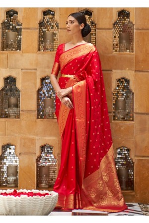 BRIDAL RED AND GOLD WOVEN KANJIVARAM 197002