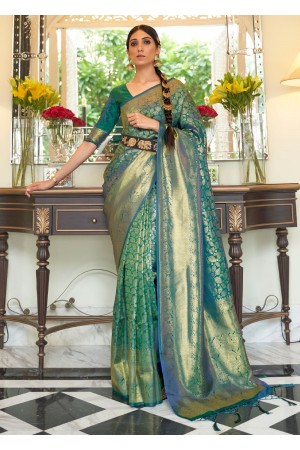 DEEP SEA GREEN KANJIVARAM SILK 204005