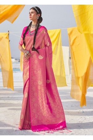 FLAMINGO PINK FINEST WEAVE KANJIVARAM 158001