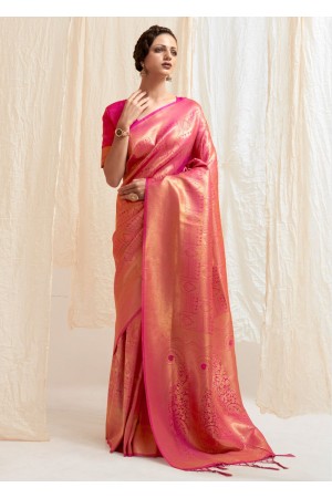 GOLDEN BERRY PINK WOVEN KANJIVARAM 123002G