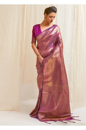 GOLDEN WINE WOVEN KANJIVARAM 123006F