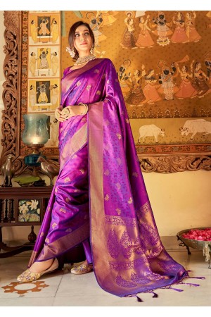 ROYAL GLODEN PURPLE WOVEN KANJIVARAM SILK 104