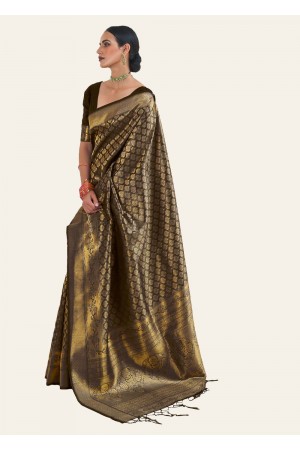 ROYAL GOLDEN BROWN WOVEN KANJIVARAM SILK 123004G