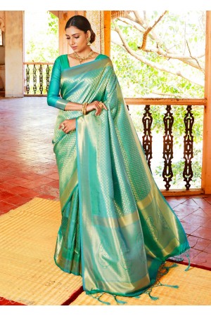 ROYAL PRINCESS GOLDEN GREEN WOVEN KANJIVARAM 145006B