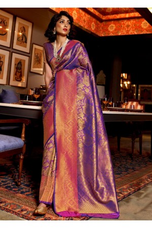 ROYAL PURPLE AND RED DUAL TONE KANJIVARAM SILK 144004